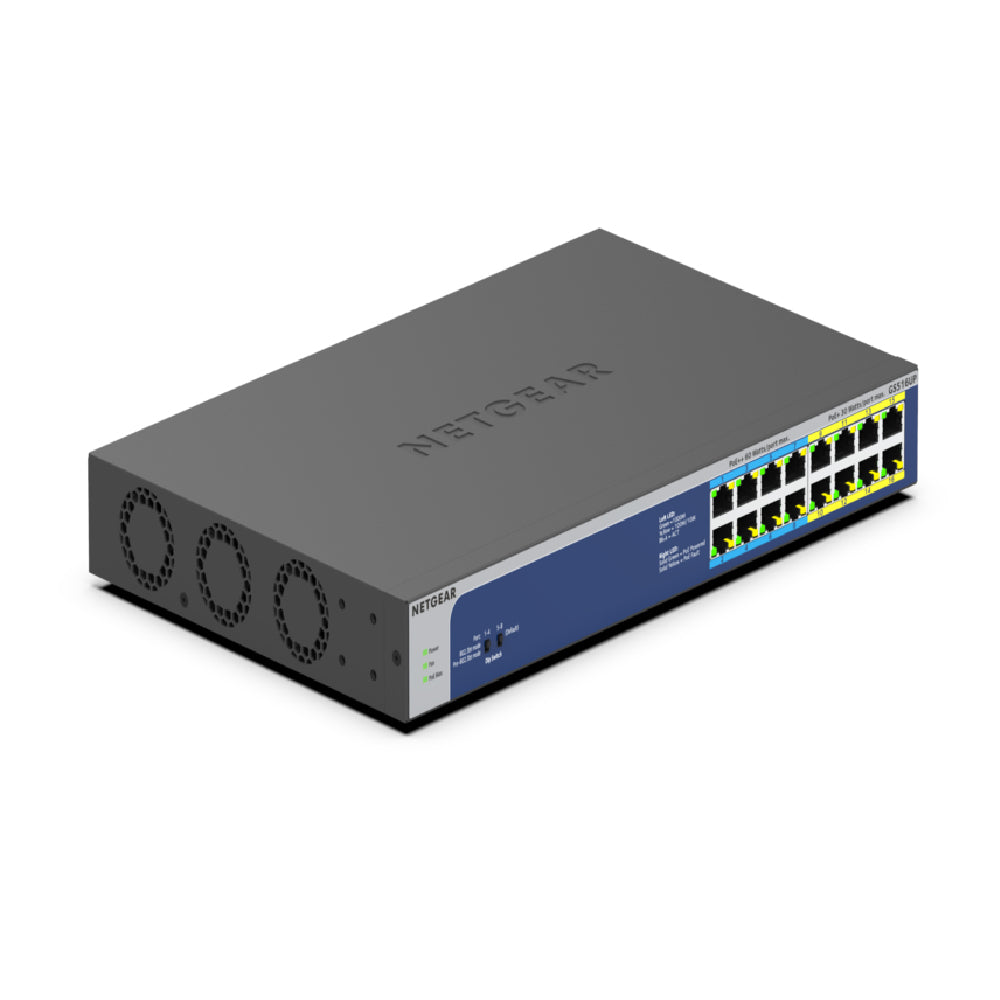 NETGEAR GS516UP 16-Port Ultra60 PoE++ Gigabit Ethernet Unmanaged Switch