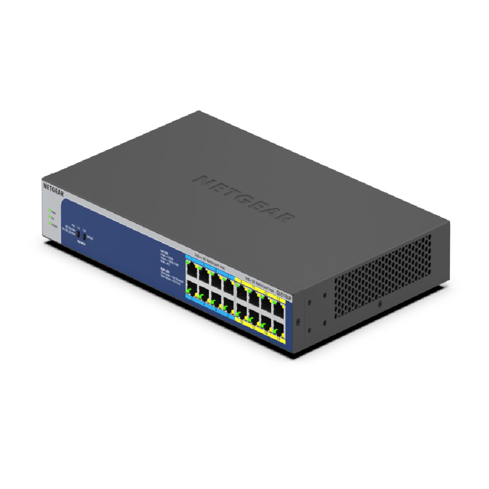 NETGEAR GS516UP 16-Port Ultra60 PoE++ Gigabit Ethernet Unmanaged Switch