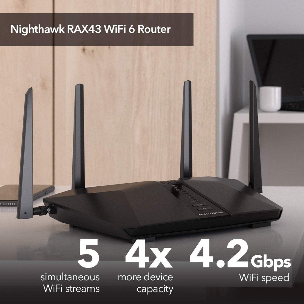 Nighthawk RAX43 Dual-band AX5 WiFi 6 Router - AX4200