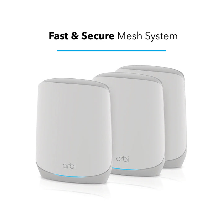 Orbi RBK763S 5.4Gbps Tri-band 3-Pack WiFi 6 Mesh System with 1-Year Armor