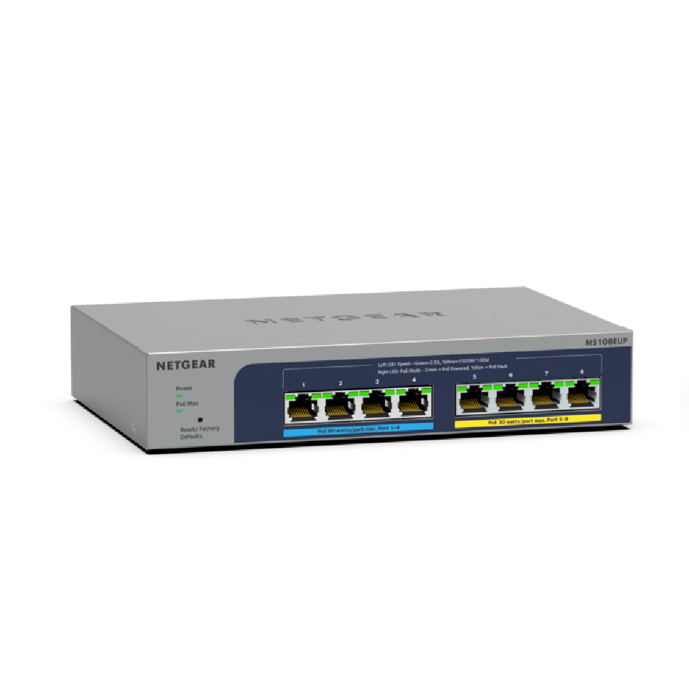 NETGEAR MS108EUP 8-Port Ultra60 PoE++ Multi-Gigabit Ethernet Plus