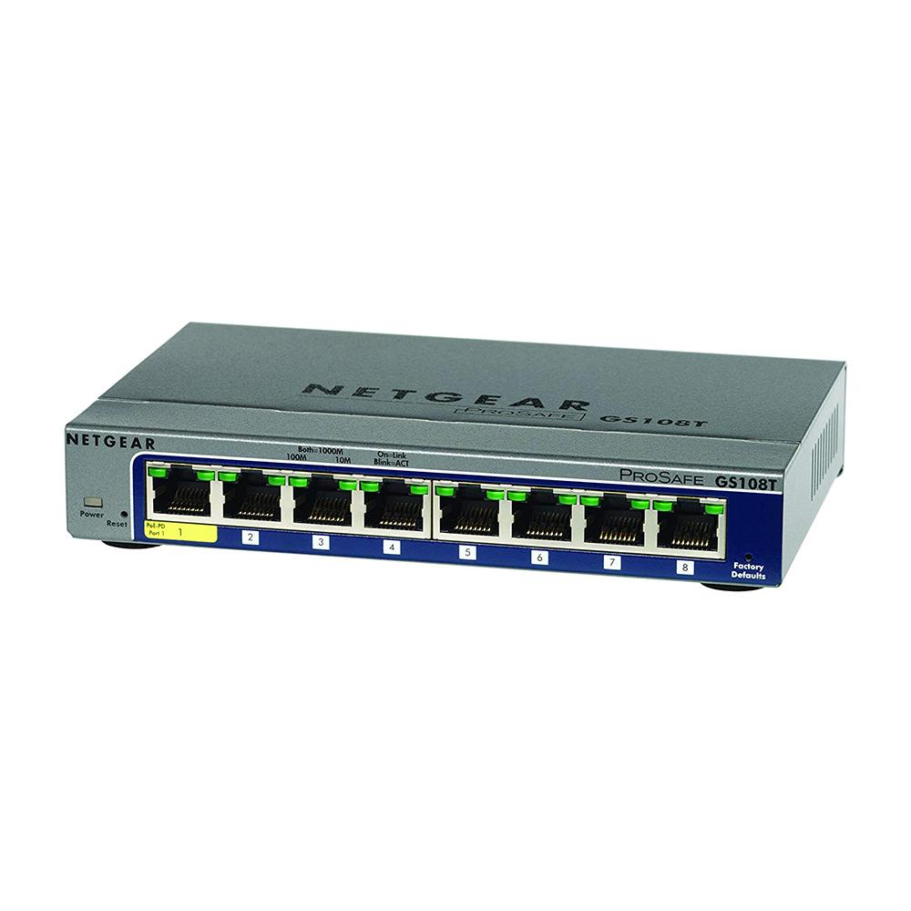 NETGEAR GS108Tv3 8-Port Gigabit Ethernet Smart Switch with 1 PD