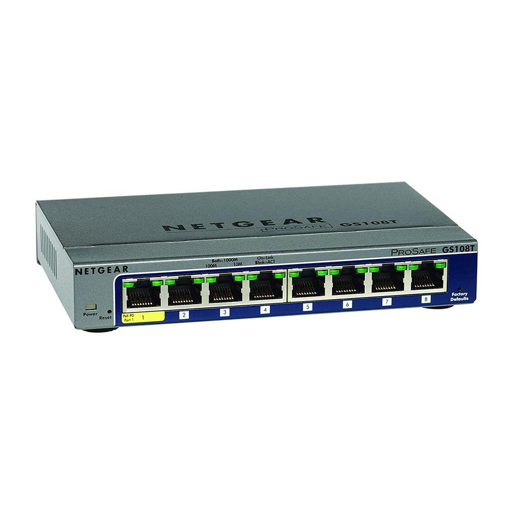 NETGEAR GS108Tv3 8-Port Gigabit Ethernet Smart Switch with 1 PD
