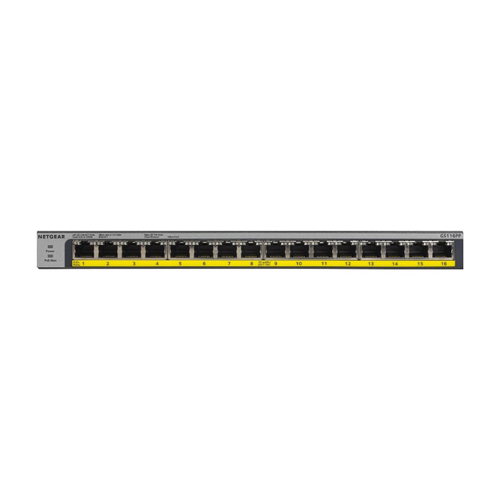 Netgear GS116PP 16-Port PoE+ Gigabit Ethernet Unmanaged Desktop Switch