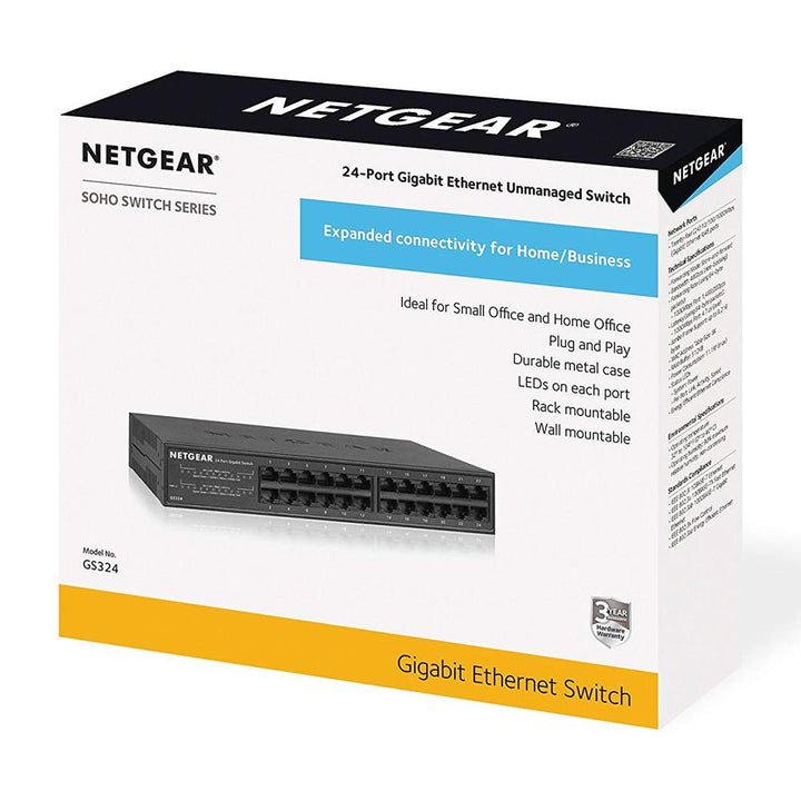 Netgear GS324 24-Port Gigabit Ethernet Unmanaged Rackmount Switch
