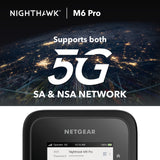 NETGEAR Nighthawk MR6450 M6 Pro WiFi 6 Mobile Hotspot Router (5G SA/NSA)