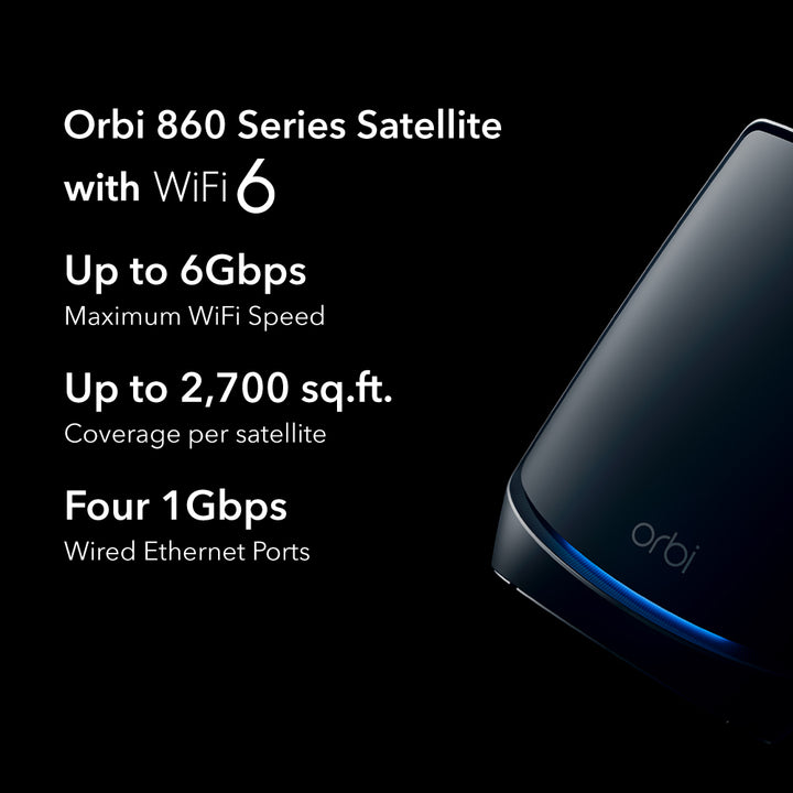 Orbi RBS860B AX6000 Tri-Band Add-On WiFi 6 Mesh Satellite