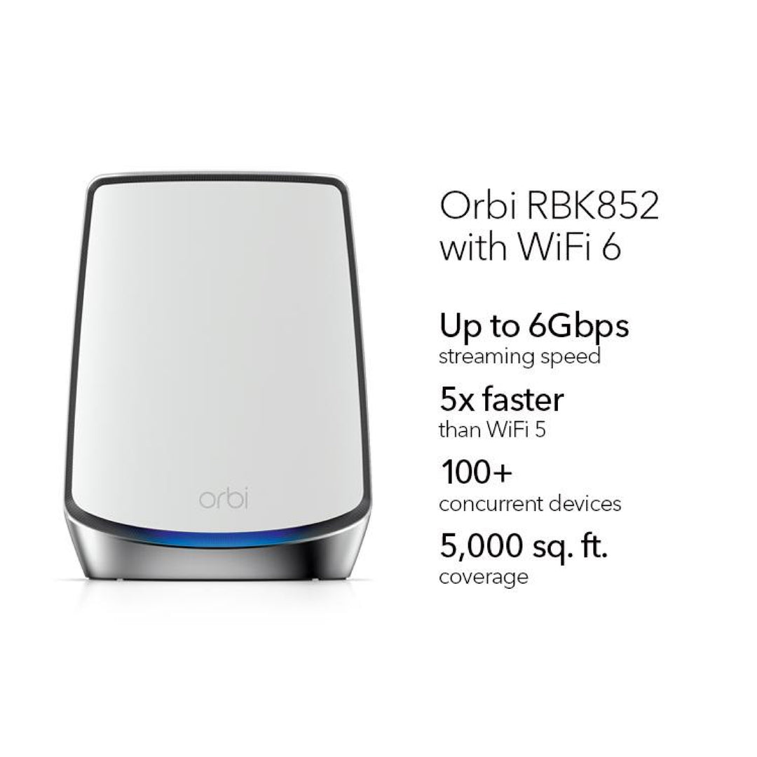 Orbi RBK852 AX6000 Tri-Band 2-Pack WiFi 6 Mesh System