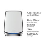 Orbi RBK852 AX6000 Tri-Band 2-Pack WiFi 6 Mesh System